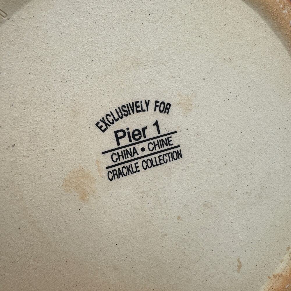 Vintage Luncheon Plates (3) in the Crackle Collection by Pier 1, 9.5 inch - Picture 4 of 7